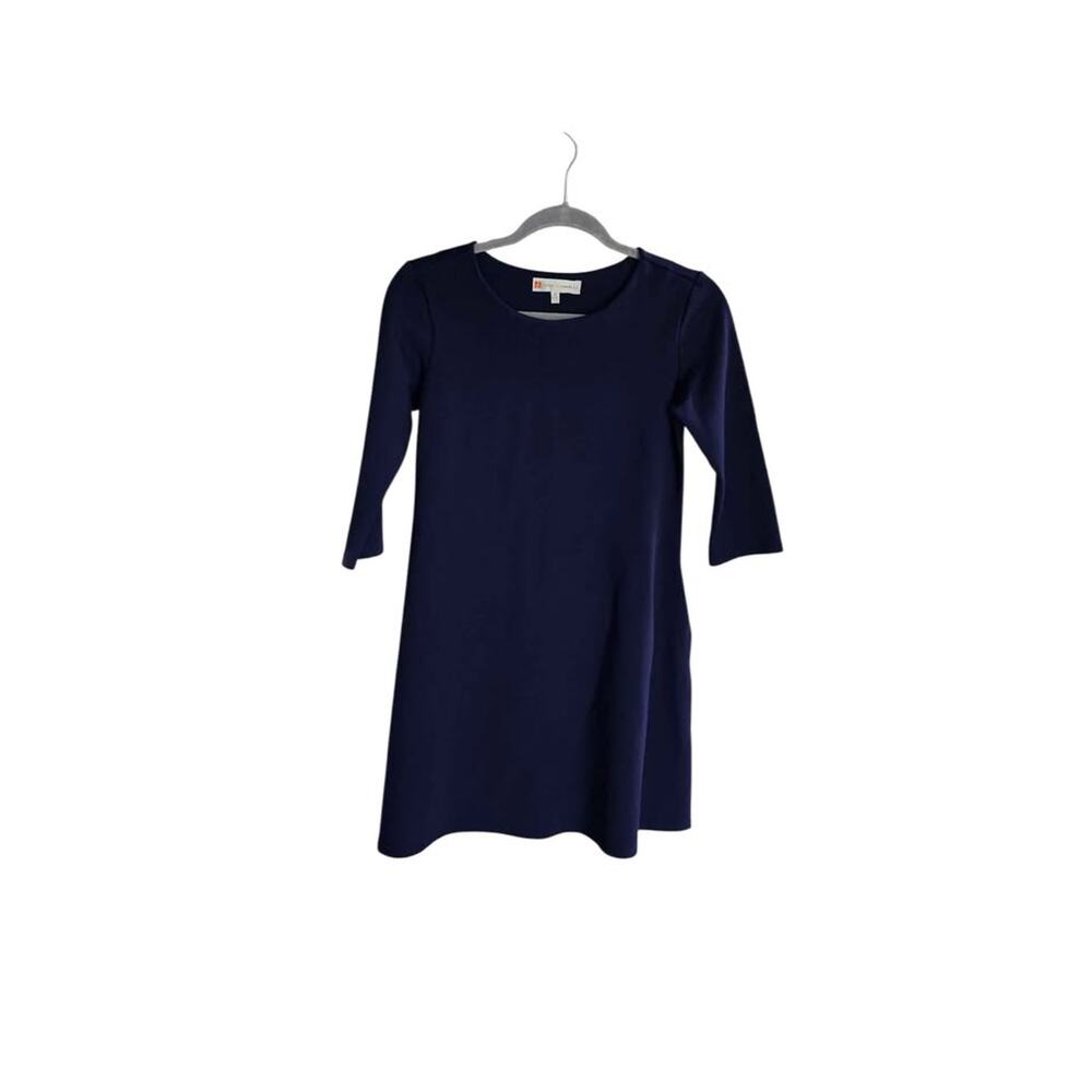 Jude Connally navy blue 3/4 sleeve shift dress XS